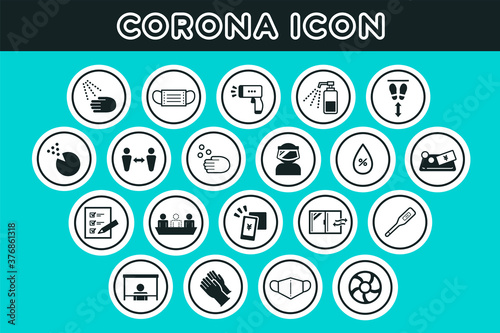 coronavirus /  shopping / presentative measures / icons combo