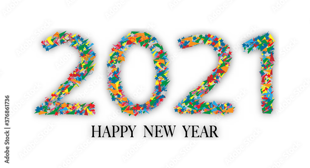 Typography text 2021 font in colourful of geometric style on white background, Creative deco design for Greeting Lettering. new year 2021 year of the ox for flyers, posters, banners and calendar, Typography text 2021 font in colourful of geometric style on white background, Creative deco design for Greeting Lettering. new year 2021 year of the ox for flyers, posters, banners and calendar,