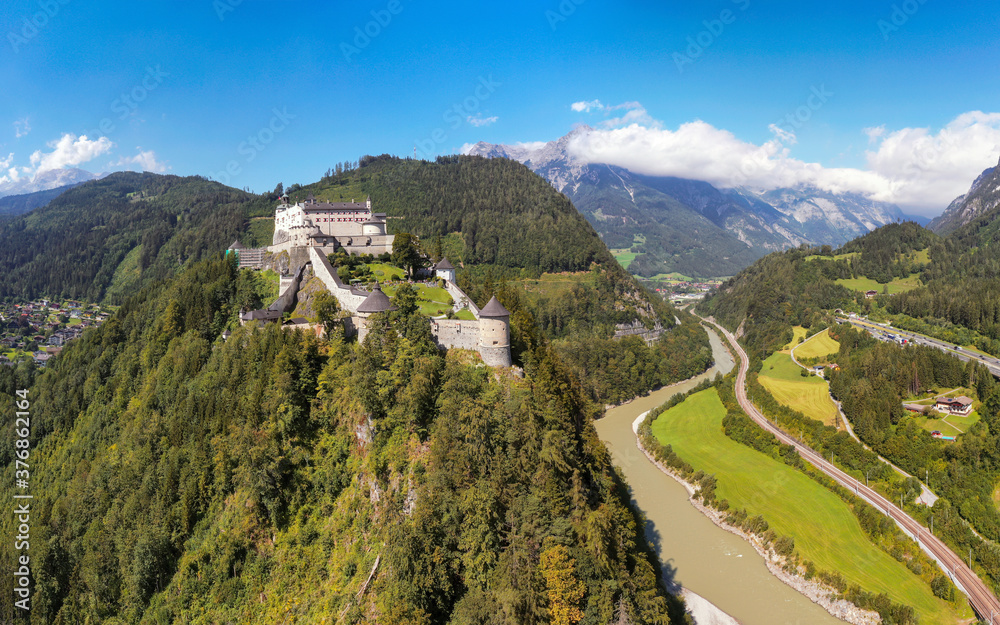 Hohenwerfen Castle is a medieval rock castle in central alps Austria. This beautiful place it has next to Werfen city In Salzach Walley. built in 1075-78