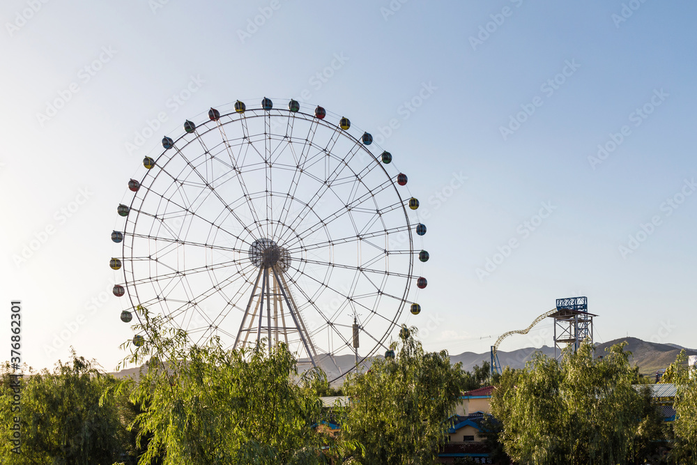 Ferris wheel in an amusement park