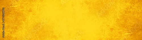 Abstract yellow watercolor painted paper texture background banner panorama
