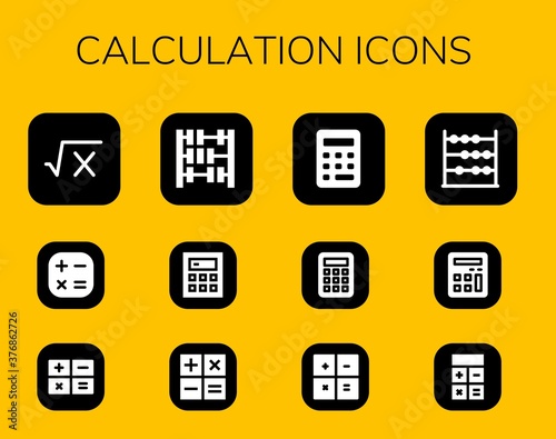 Modern Simple Set of calculation Vector filled Icons