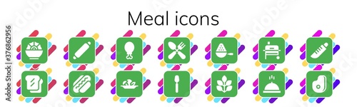 meal icon set