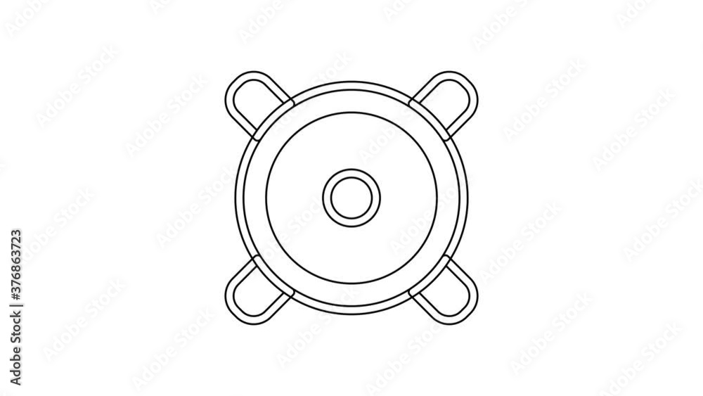Black line Stereo speaker icon isolated on white background. Sound system speakers. Music icon. Musical column speaker bass equipment. 4K Video motion graphic animation. Black line Stereo speaker icon isolated on white background. Sound system speakers. Music icon. Musical column speaker bass equipment. 4K Video motion graphic animation.