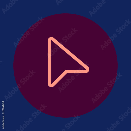the Arrow color of a flat simple icon. Web apps security Kit illustration vector of the mobile application. The modern style of design. Line single minimalistic sign