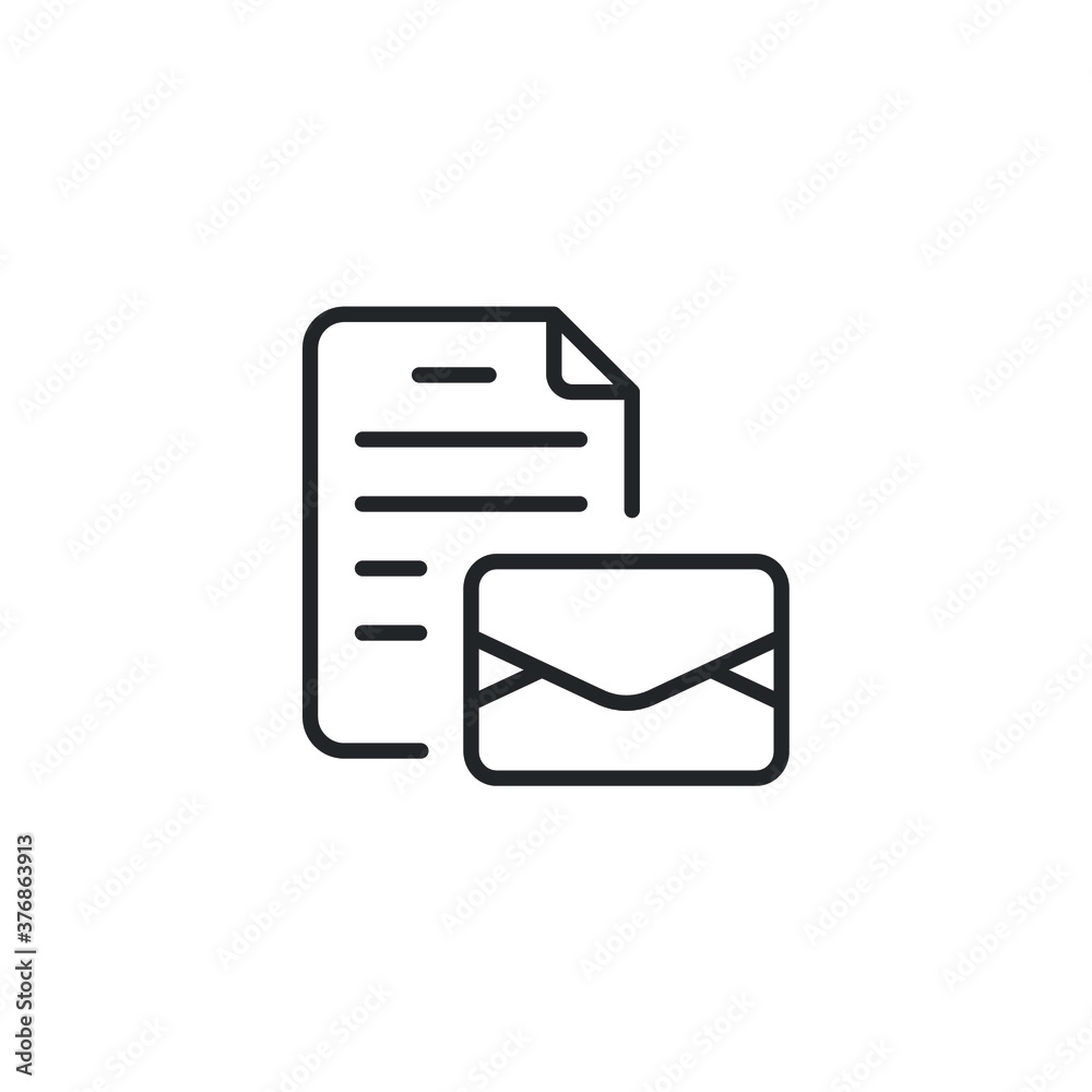 Assignment document, Assign email, close, paper icon. Notes or documents mail, line style. Envelope mail with document file. linear. Vector illustration. Design on white background. EPS 10 Assignment document, Assign email, close, paper icon. Notes or documents mail, line style. Envelope mail with document file. linear. Vector illustration. Design on white background. EPS 10