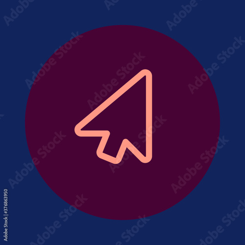 the Arrow color of a flat simple icon. Web apps security Kit illustration vector of the mobile application. The modern style of design. Line single minimalistic sign