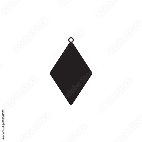 Teardrop earring icon design template vector isolated