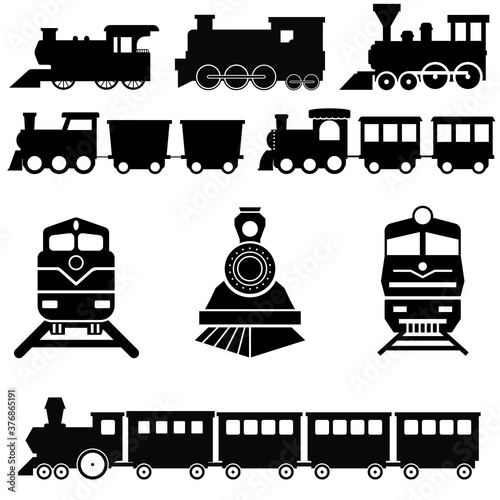 Children's train icon Vector set. public transport illustration sign collection. railroad symbol. 
