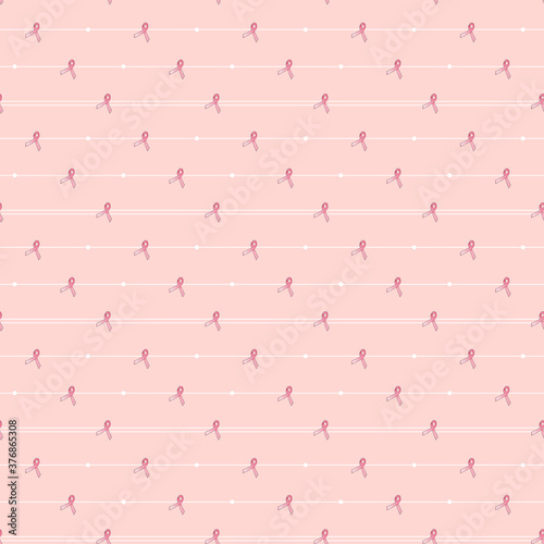 Pink ribbon seamless pattern vector to support breast cancer awareness campaign in October