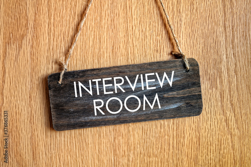 Interview room door sign