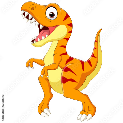 Cartoon tyrannosaurus isolated on white background © tigatelu