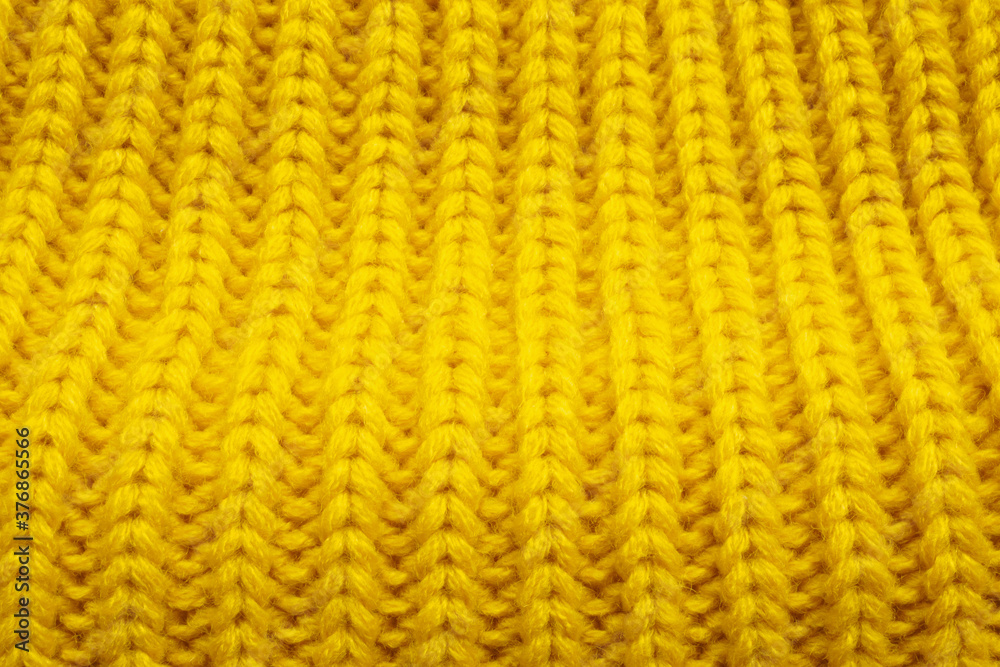 Yellow knitting wool texture background