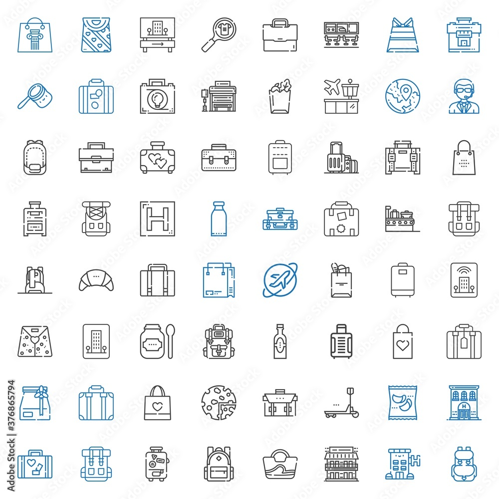 luggage icons set