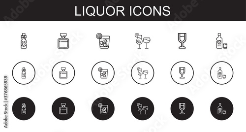 liquor icons set