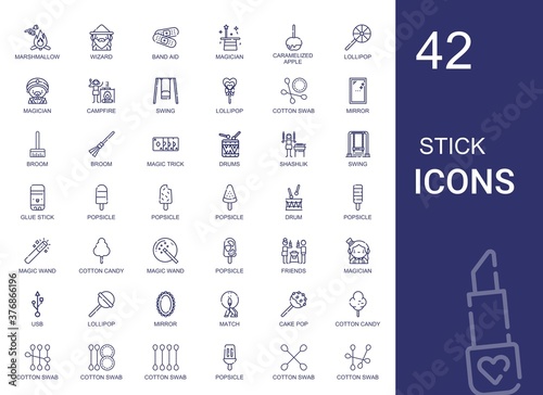 stick icons set