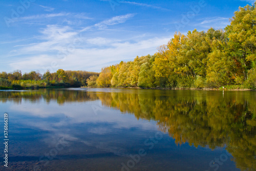 autumn landscape with river