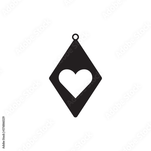Teardrop earring icon design template vector isolated