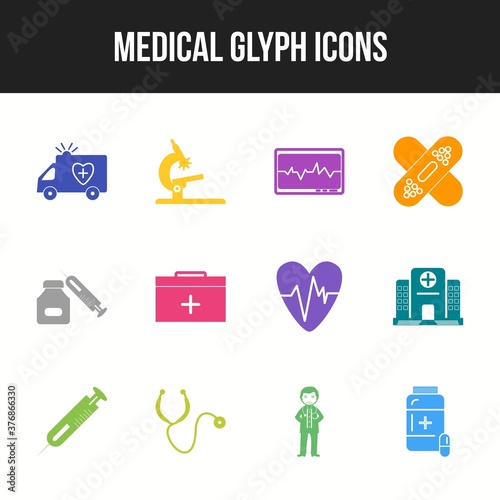 Unique Medical Glyph icon set