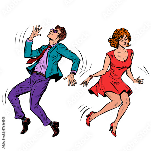 A couple dancing. Music party