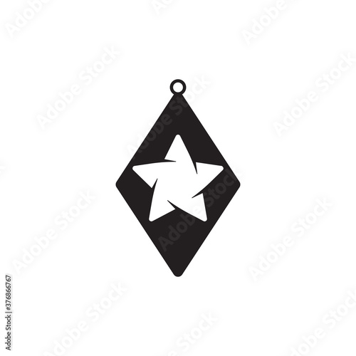 Teardrop earring icon design template vector isolated