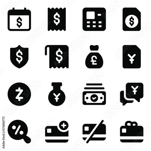 
Money and Finance Icons in Modern Filled Style Pack 
