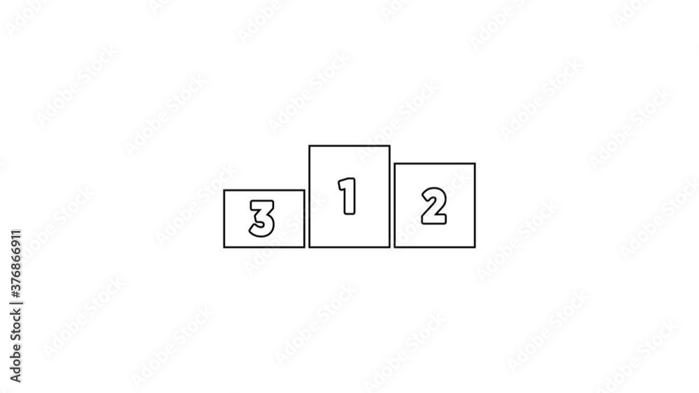 Black line Business podium icon isolated on white background. Employee nomination sign. Person award symbol. 4K Video motion graphic animation. Black line Business podium icon isolated on white background. Employee nomination sign. Person award symbol. 4K Video motion graphic animation.