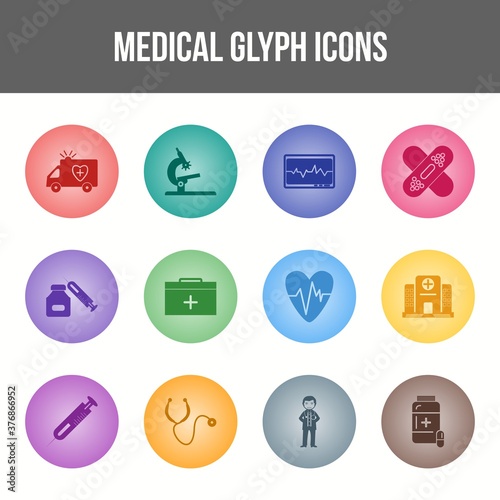 Unique Medical Glyph icon set