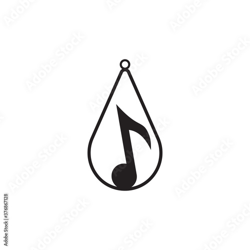Teardrop earring icon design template vector isolated