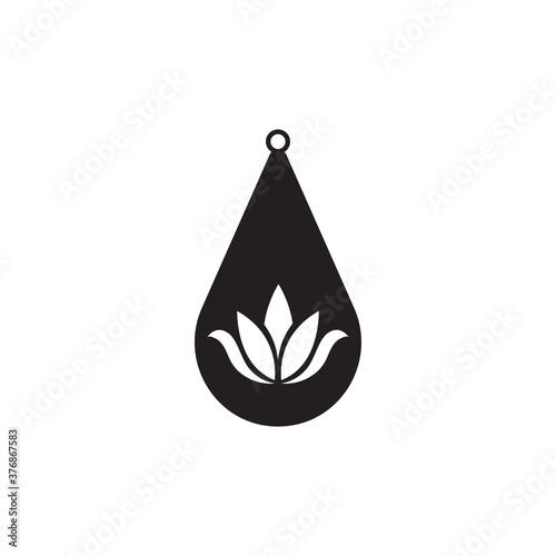 Teardrop earring icon design template vector isolated