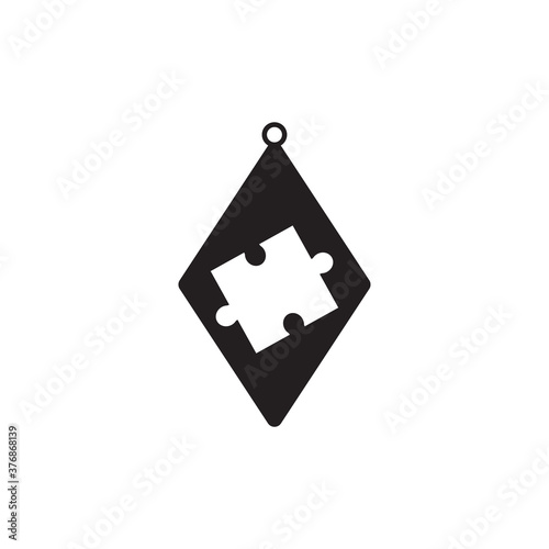 Teardrop earring icon design template vector isolated