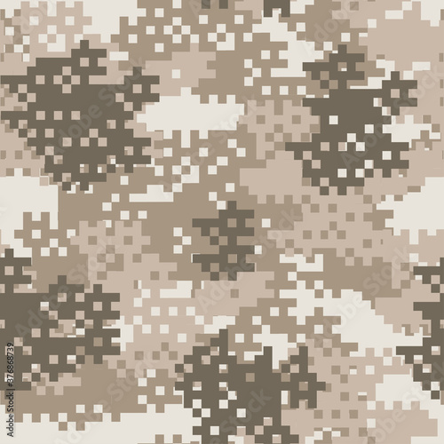 Seamless set of camouflage desert pattern vector.