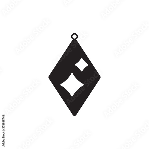 Teardrop earring icon design template vector isolated