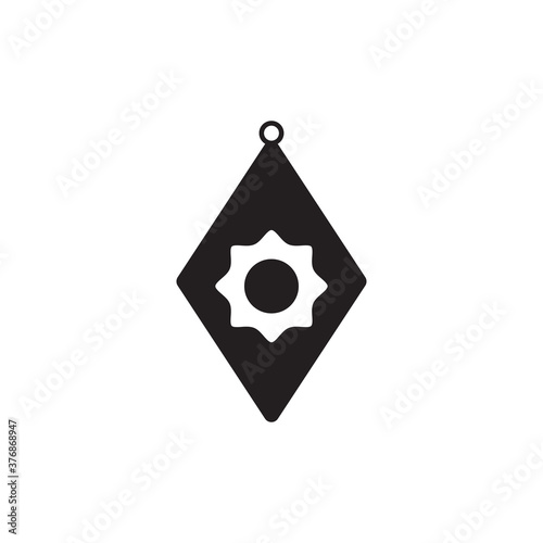 Teardrop earring icon design template vector isolated