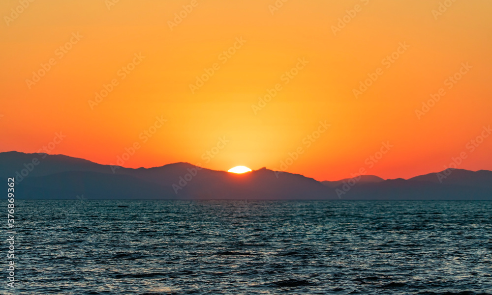 Sunrise on The black sea coast . southern Crimean coast.