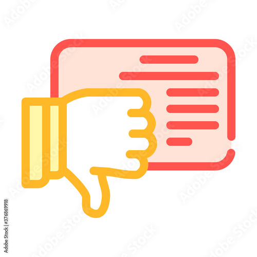 review with dislike color icon vector illustration