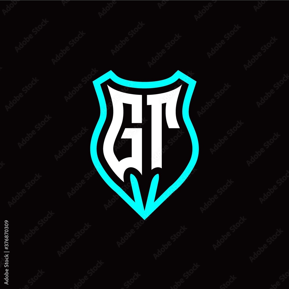 Initial G T letter with shield modern style logo template vector Initial G T letter with shield modern style logo template vector
