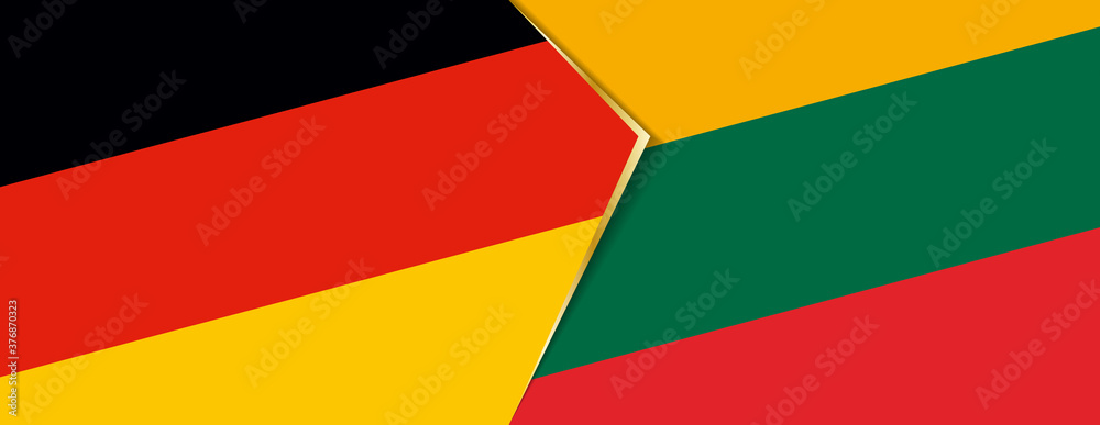 Germany and Lithuania flags, two vector flags Germany and Lithuania flags, two vector flags