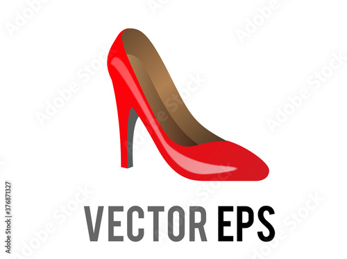 Vector red formal high heeled shoe emoji icon for social occasions, events or work places
