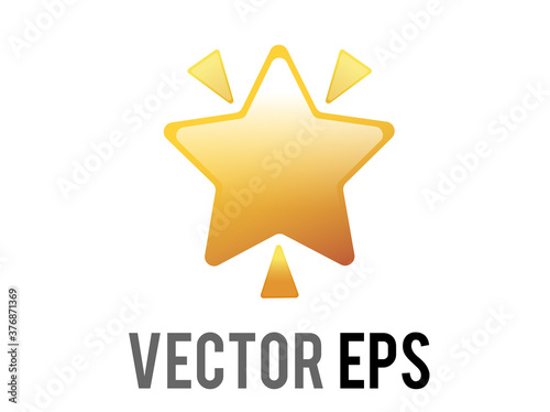 Vector glittering flashes of sparkles, yellow gold glowing star emoji icon with stylized bursts