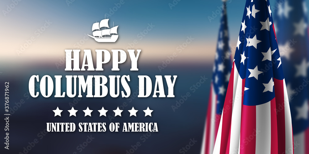 Happy Columbus Day - obrazy, fototapety, plakaty 
