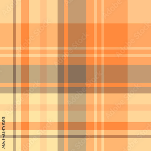 Seamless pattern in stylish light yellow, orange and warm gray colors for plaid, fabric, textile, clothes, tablecloth and other things. Vector image.