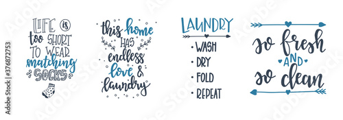 Laundry Hand drawn typography poster. Conceptual handwritten phrase Laundry T shirt hand lettered calligraphic design. Inspirational vector. Vector illustration
