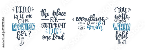 Laundry Hand drawn typography poster. Conceptual handwritten phrase Laundry T shirt hand lettered calligraphic design. Inspirational vector. Vector illustration