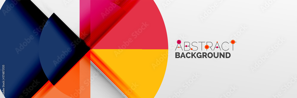 Bright color circles, abstract round shapes and triangles composition with shadow effects. Vector modern geometric design template Bright color circles, abstract round shapes and triangles composition with shadow effects. Vector modern geometric design template