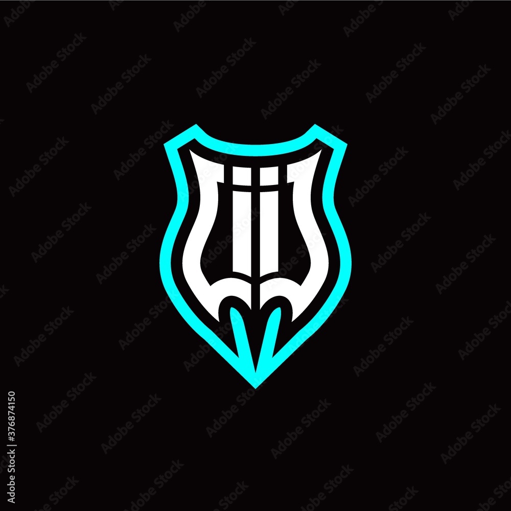 Initial I I letter with shield modern style logo template vector