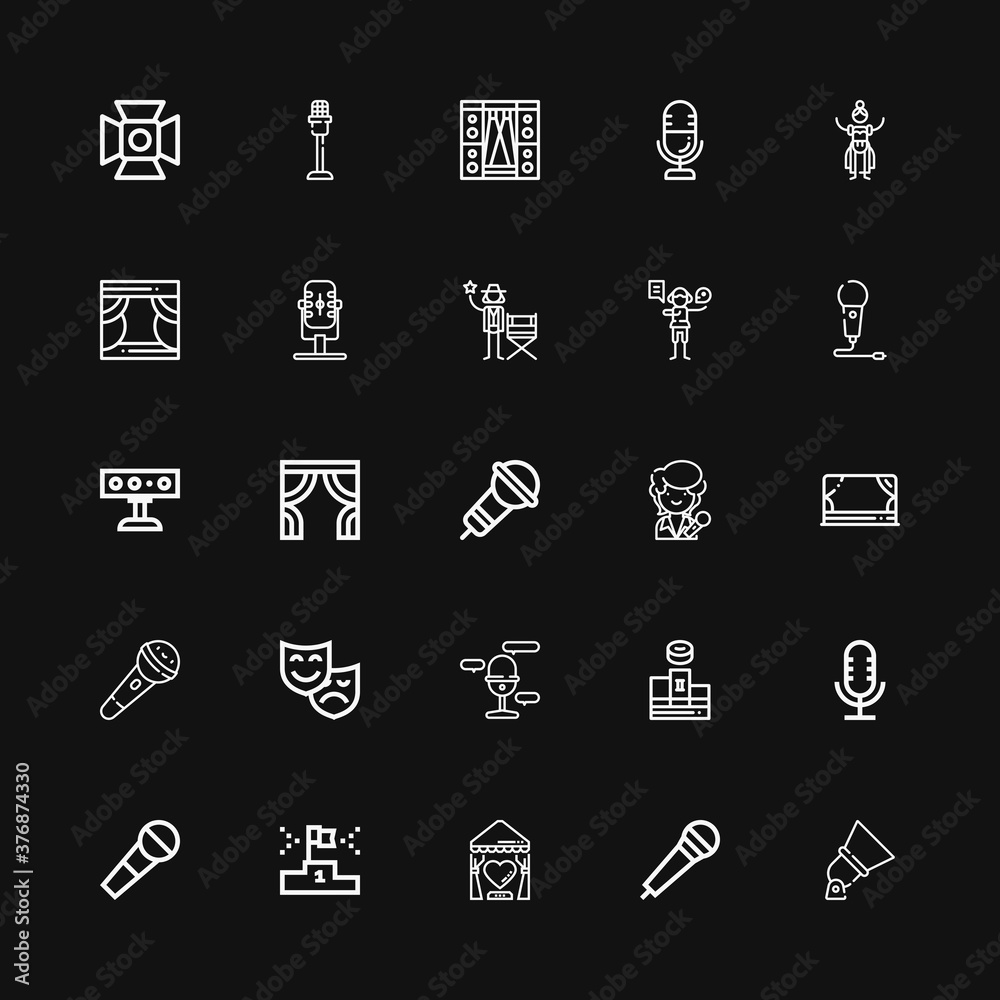 Editable 25 stage icons for web and mobile