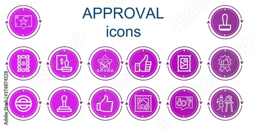 Editable 14 approval icons for web and mobile
