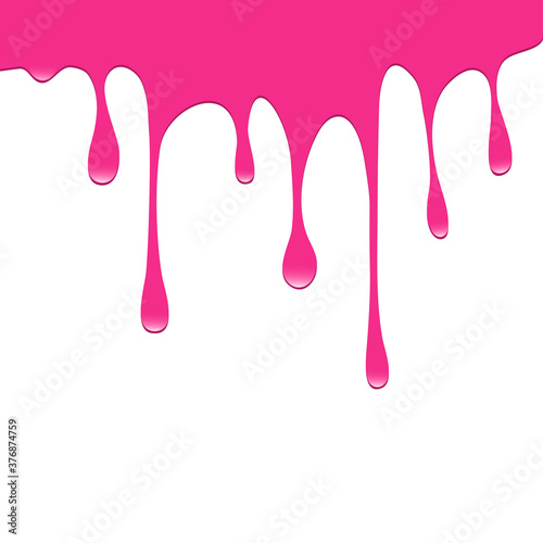 Dripping red paint. Dripping liquid. Fluid fluid. Spilling paint. Falling paint. Fluid oil stain. Abstract, liquid drops of ink. Vector illustration