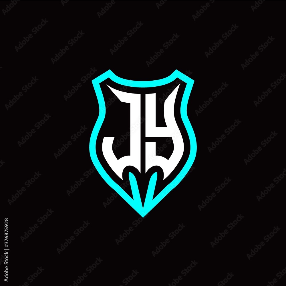 Initial J Y letter with shield modern style logo template vector Initial J Y letter with shield modern style logo template vector